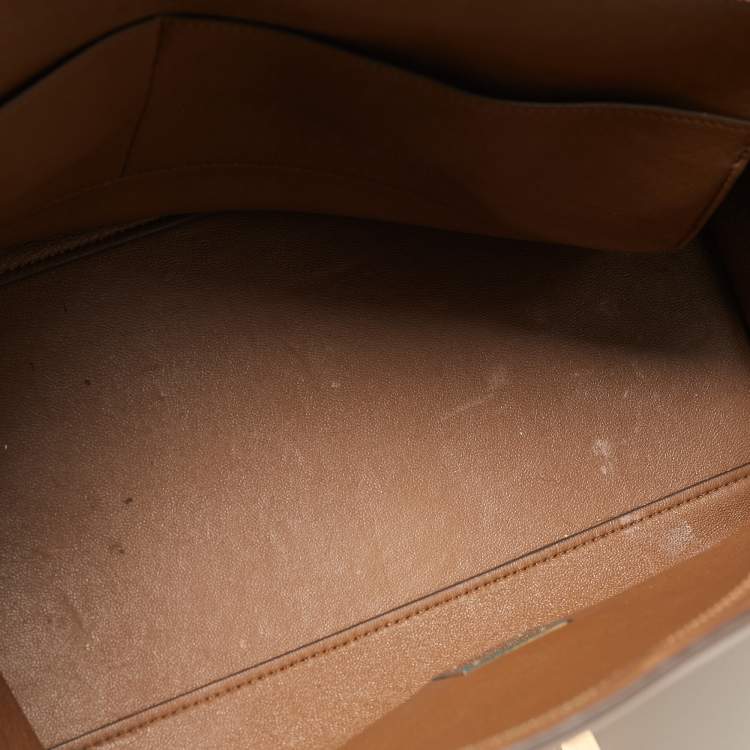 Pre Owned Celine Tri Color Leather and Suede Medium Trapeze Bag