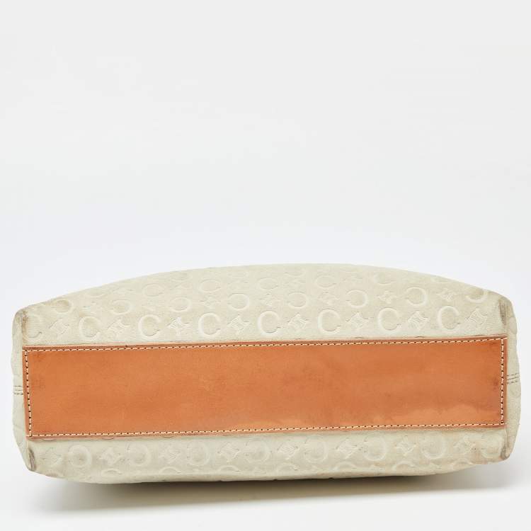 Pre Owned Celine Beige/Tan Macadam Suede and Leather Vintage Bag