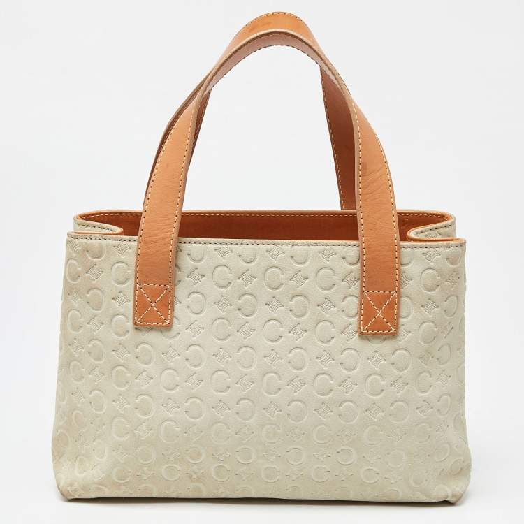 Pre Owned Celine Beige/Tan Macadam Suede and Leather Vintage Bag