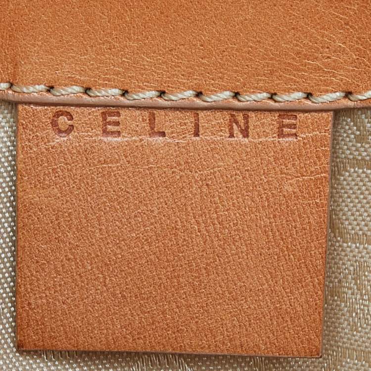 Pre Owned Celine Beige/Tan Macadam Suede and Leather Vintage Bag