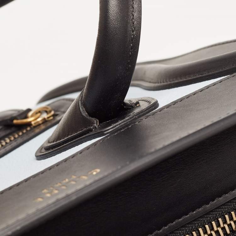 Pre Owned Celine Tri Color Nubuck and Leather Micro Luggage Tote