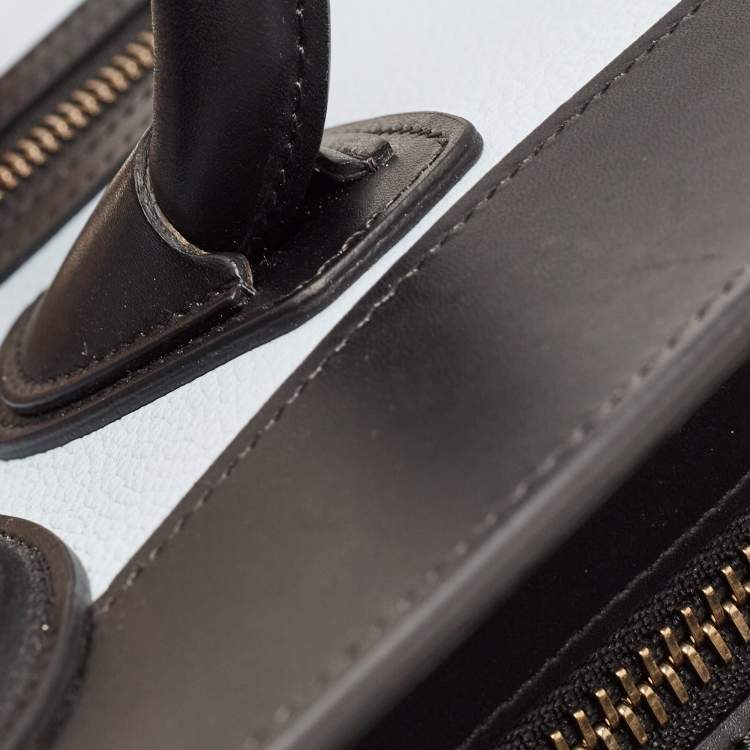 Pre Owned Celine Tri Color Nubuck and Leather Micro Luggage Tote