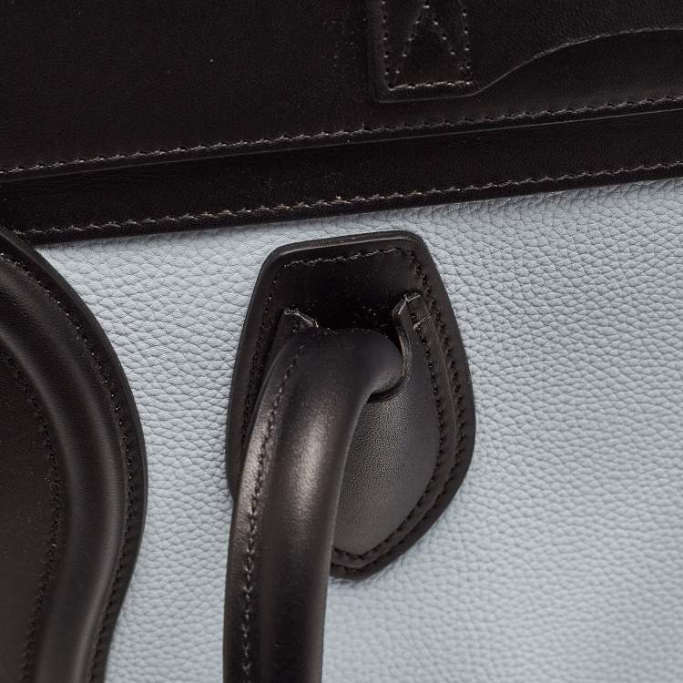 Pre Owned Celine Tri Color Nubuck and Leather Micro Luggage Tote
