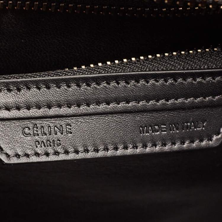 Pre Owned Celine Tri Color Nubuck and Leather Micro Luggage Tote