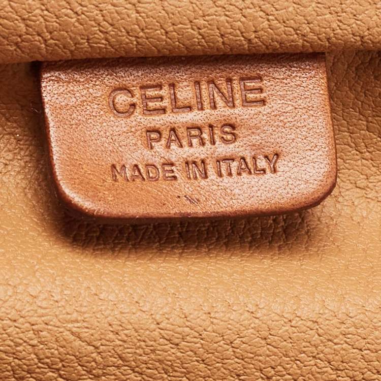 Pre Owned Celine Brown Macadam Coated Canvas and Leather Vanity Bag