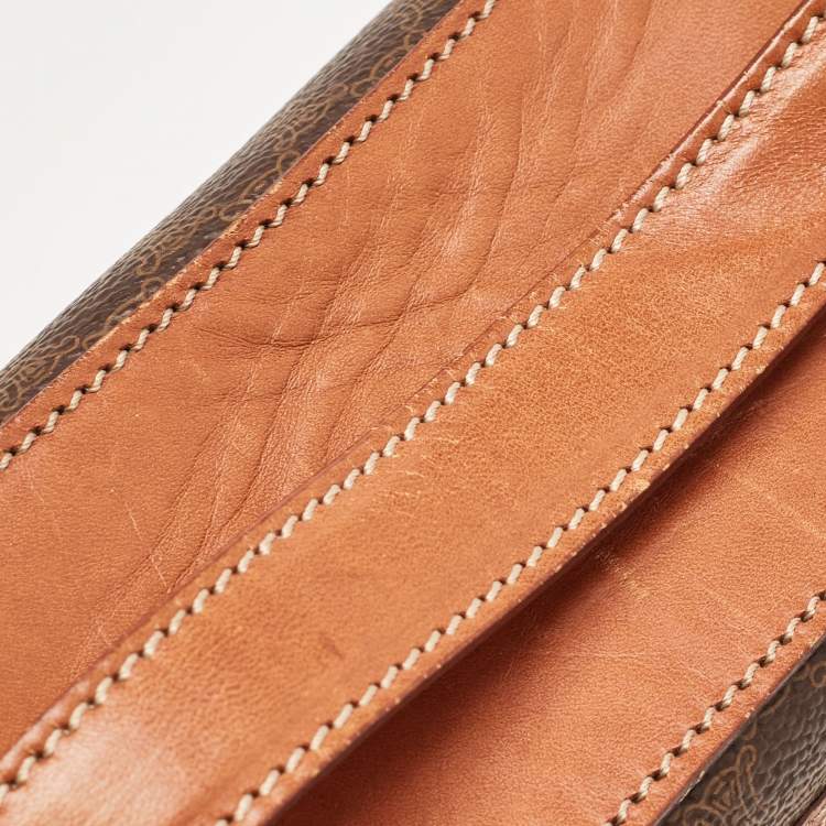 Pre Owned Celine Brown Macadam Coated Canvas and Leather Vanity Bag