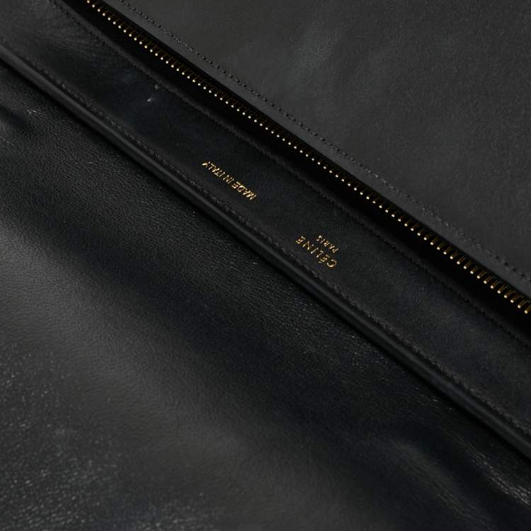 Pre Owned Celine Multicolor Snakeskin And Suede Small Trapeze Bag