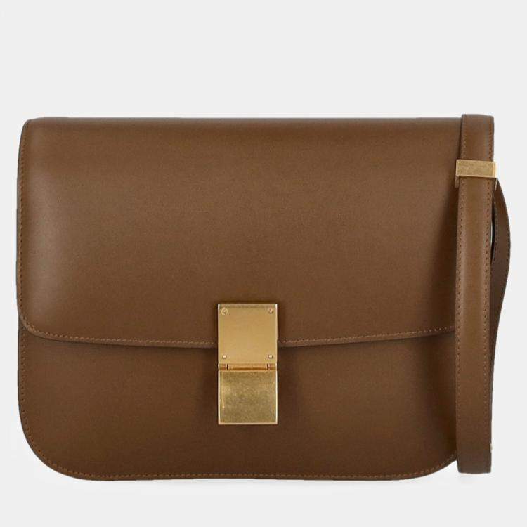 Celine Classic Women s Leather Cross Body Bag Brown One Size