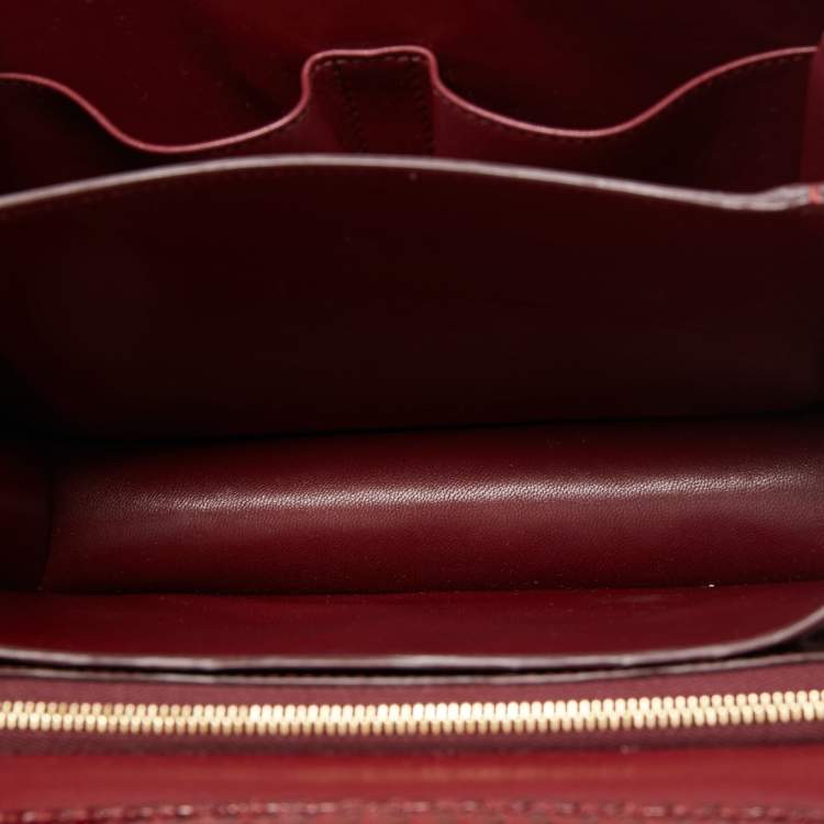 Pre Owned Celine Red/Black Python Medium Classic Box Shoulder Bag