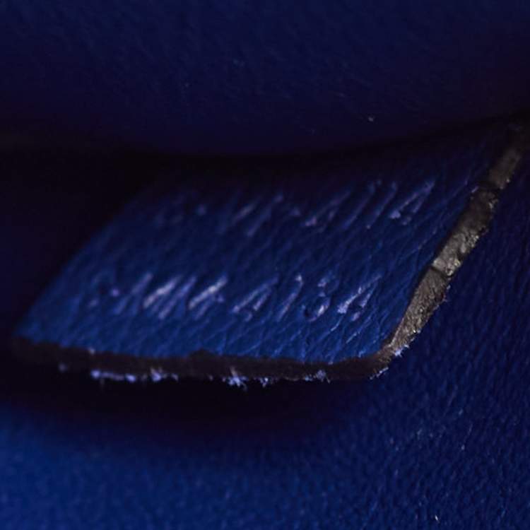 Pre Owned Celine Blue Leather and Suede Small Trapeze Top Handle Bag
