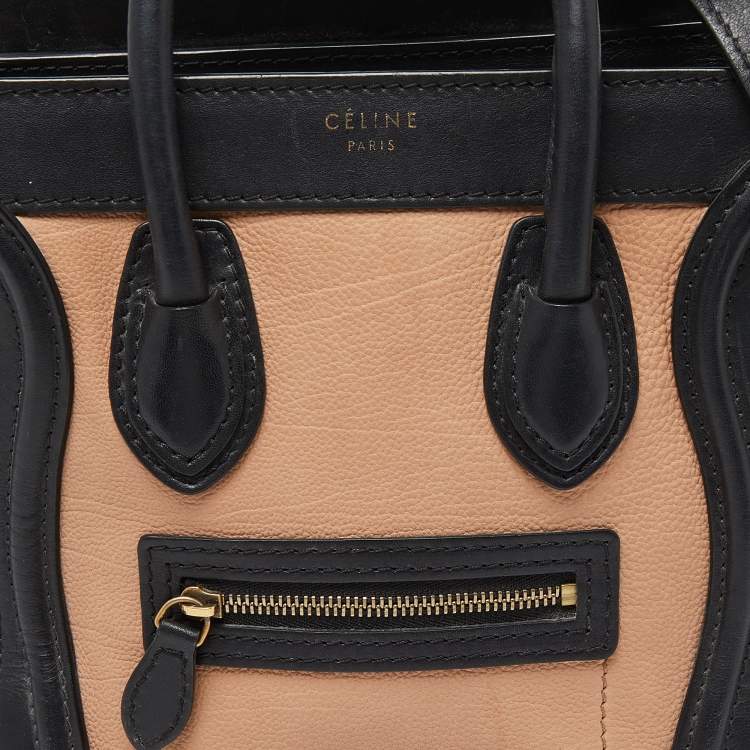 Pre Owned Celine Tricolor Leather Nano Luggage Tote