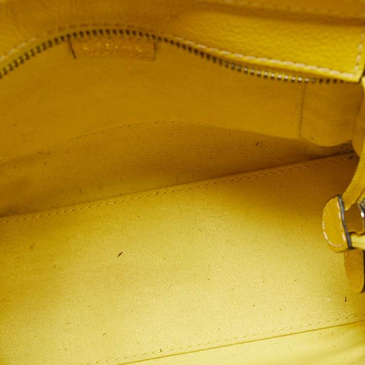 Pre Owned Céline Yellow Leather Nano Luggage Tote