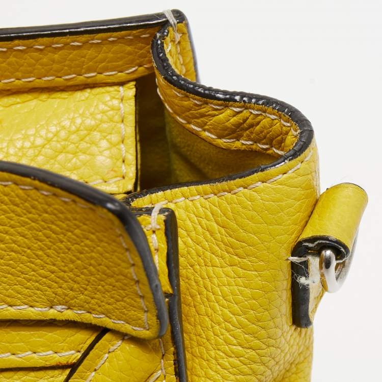 Pre Owned Céline Yellow Leather Nano Luggage Tote