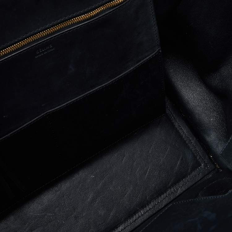 Pre Owned Celine Black/Cream Canvas and Leather Small Tie Tote