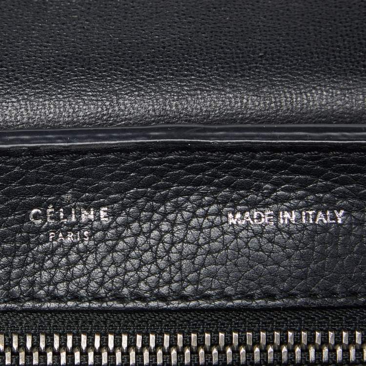 Pre Owned Celine Black Leather and Suede Medium Trapeze Bag