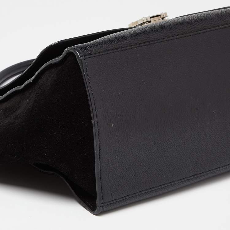 Pre Owned Celine Black Leather and Suede Medium Trapeze Bag