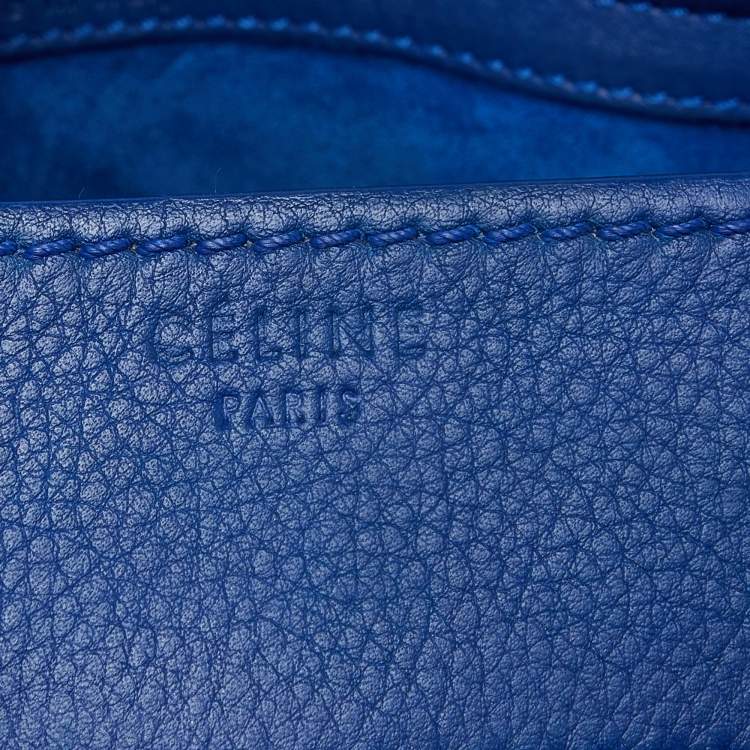 Pre Owned Celine Blue Leather Medium Phantom Luggage Tote