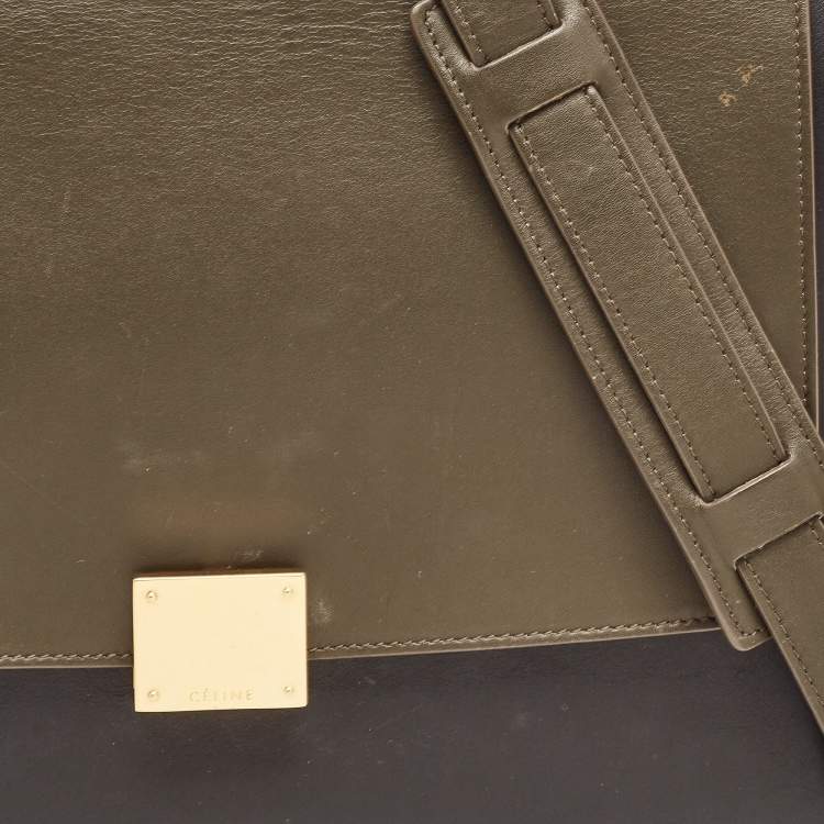 Pre Owned Celine Tricolor Leather Small Trapeze Top Handle Bag