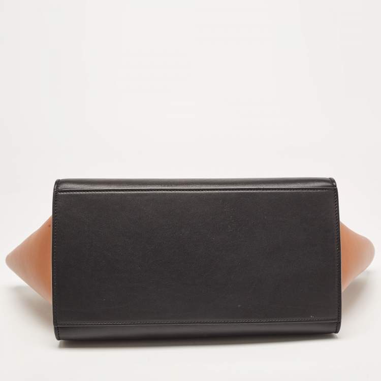 Pre Owned Celine Tricolor Leather Small Trapeze Top Handle Bag