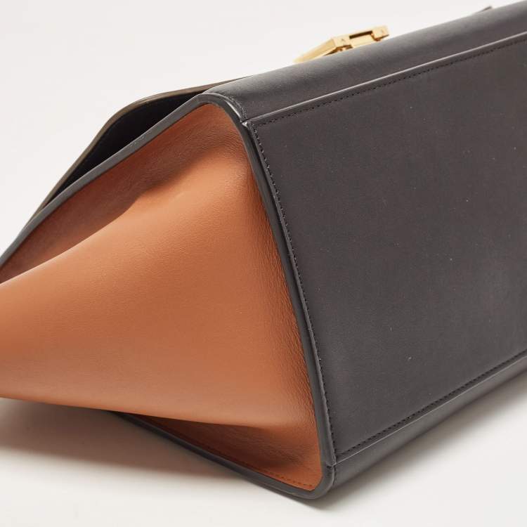 Pre Owned Celine Tricolor Leather Small Trapeze Top Handle Bag