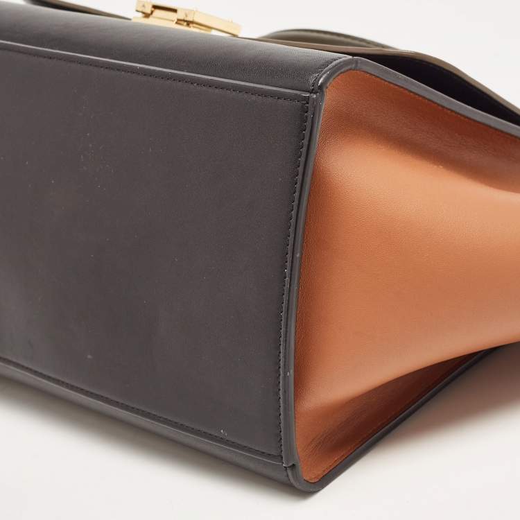 Pre Owned Celine Tricolor Leather Small Trapeze Top Handle Bag