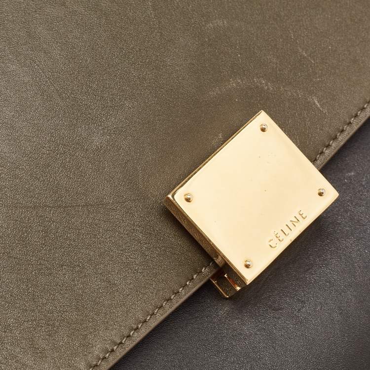 Pre Owned Celine Tricolor Leather Small Trapeze Top Handle Bag