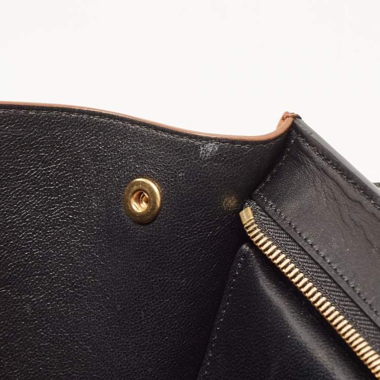 Pre Owned Celine Tricolor Leather Small Trapeze Top Handle Bag