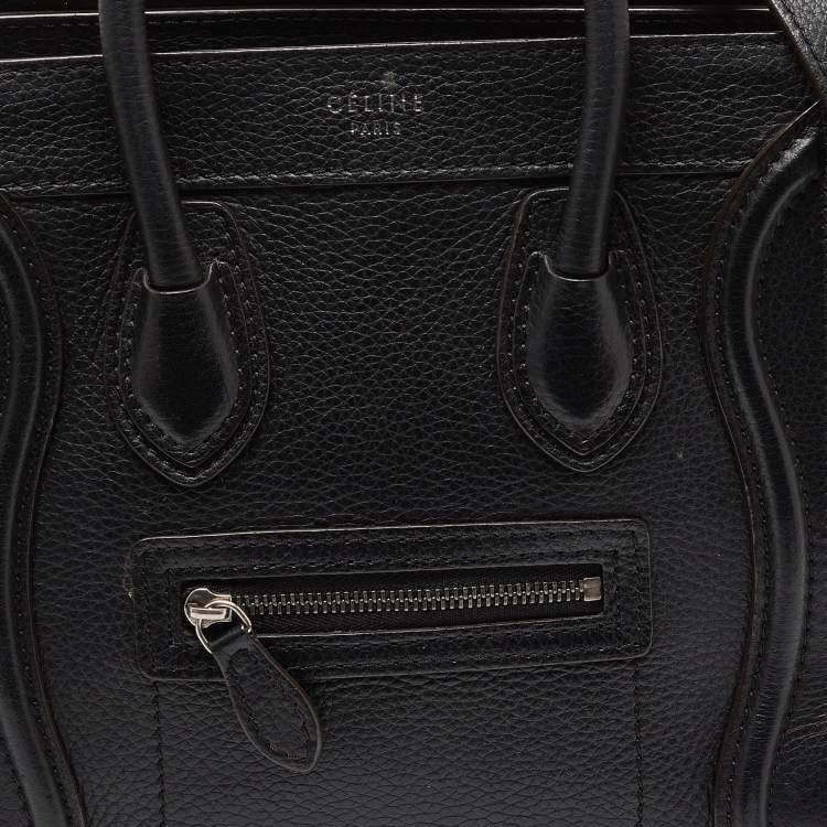 Pre Owned Céline Black Leather Nano Luggage Tote