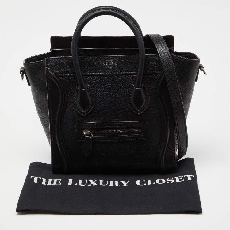 Pre Owned Céline Black Leather Nano Luggage Tote