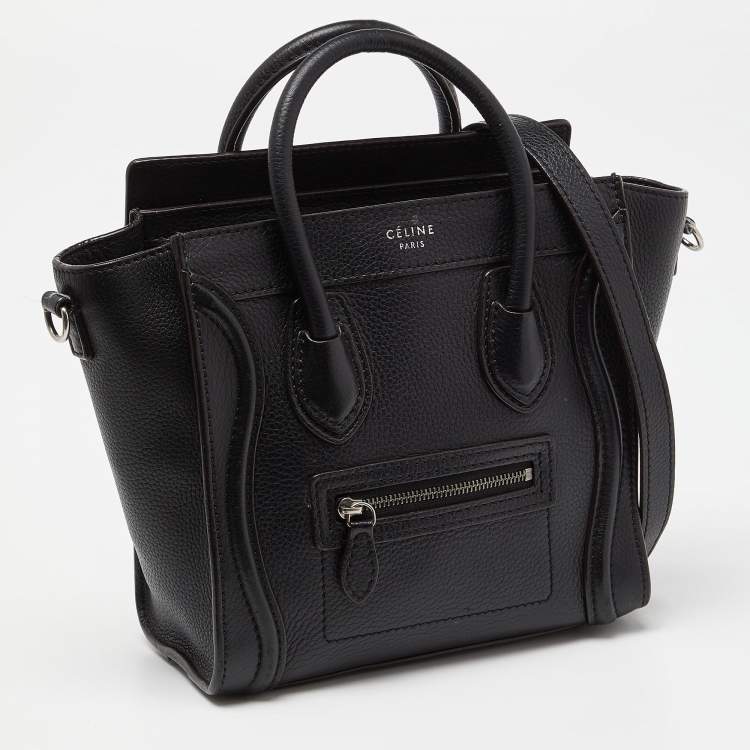 Pre Owned Céline Black Leather Nano Luggage Tote