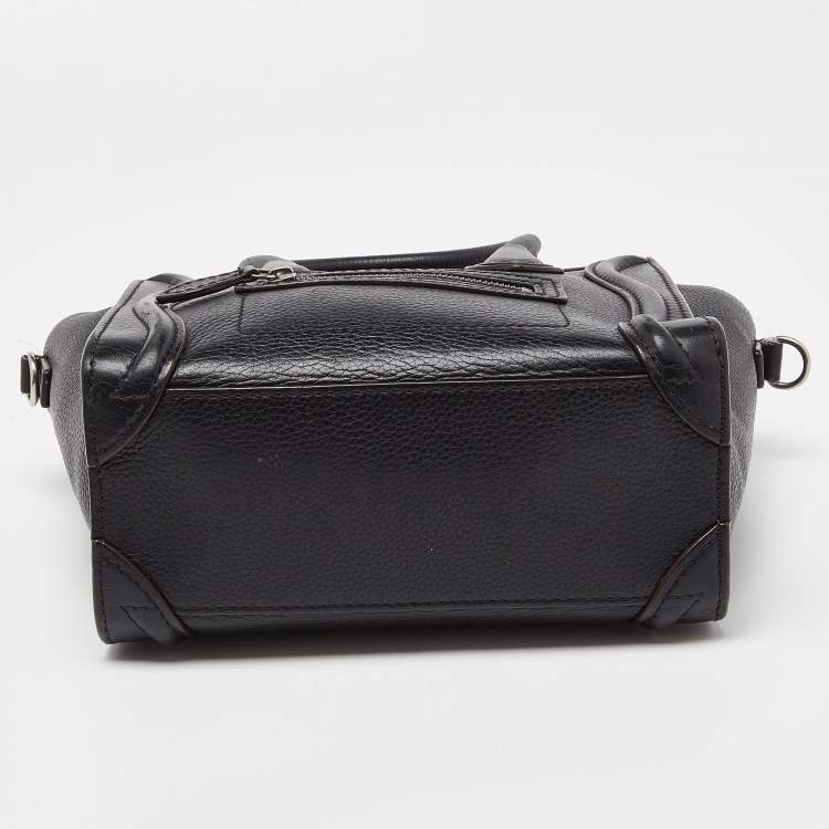 Pre Owned Céline Black Leather Nano Luggage Tote