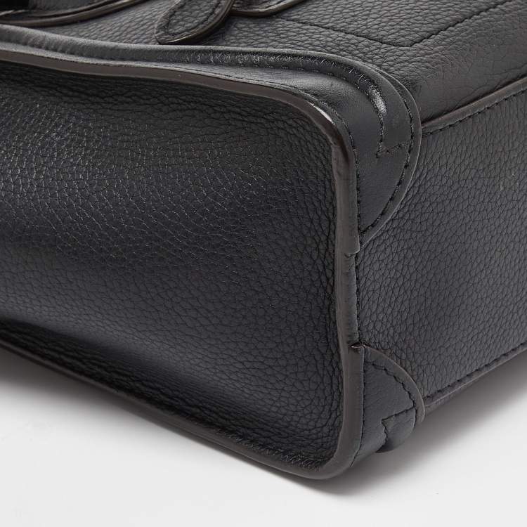 Pre Owned Céline Black Leather Nano Luggage Tote