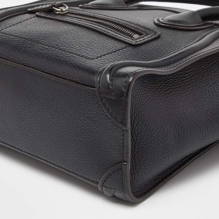 Pre Owned Céline Black Leather Nano Luggage Tote