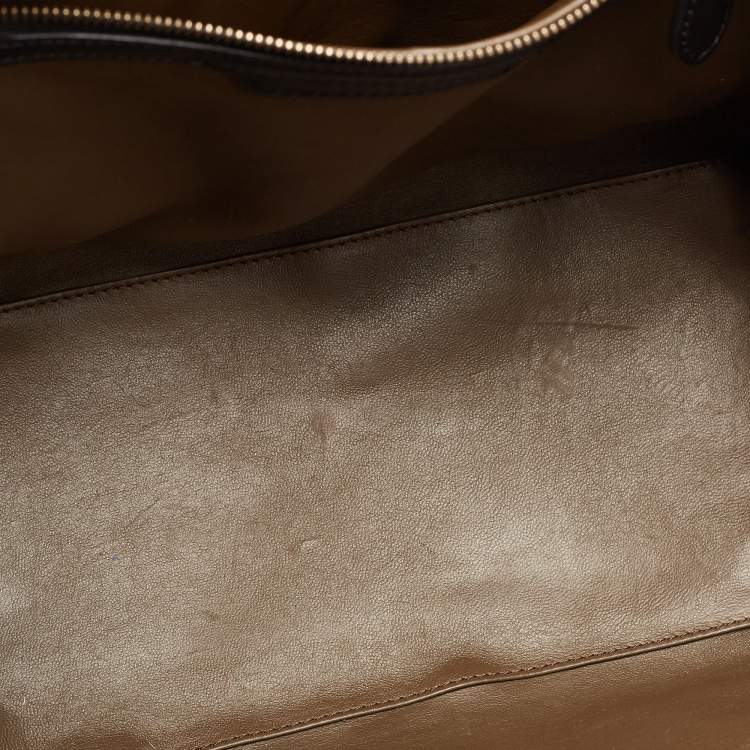 Pre Owned Celine Tricolor Leather and Nubuck Mini Luggage Tote