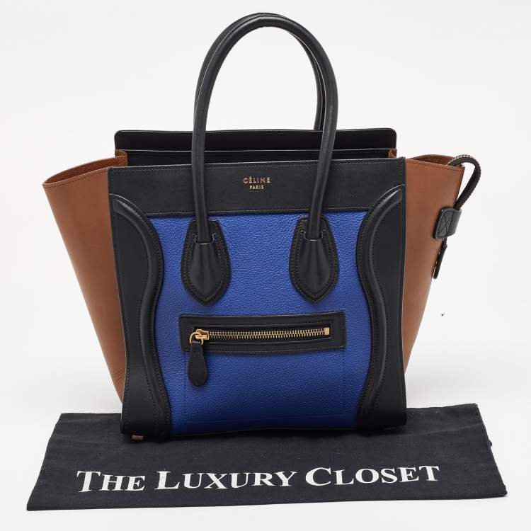Pre Owned Celine Multicolor Leather Micro Luggage Tote