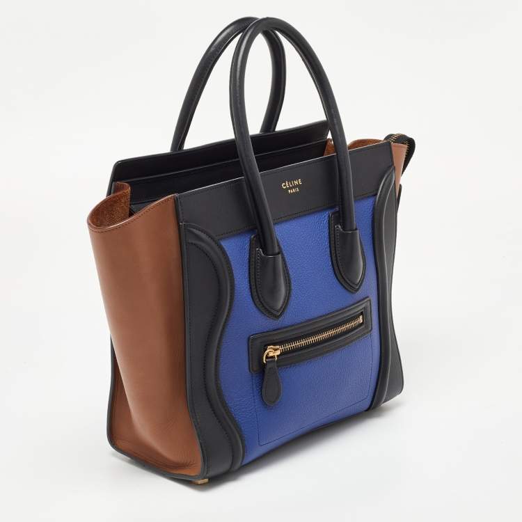 Pre Owned Celine Multicolor Leather Micro Luggage Tote