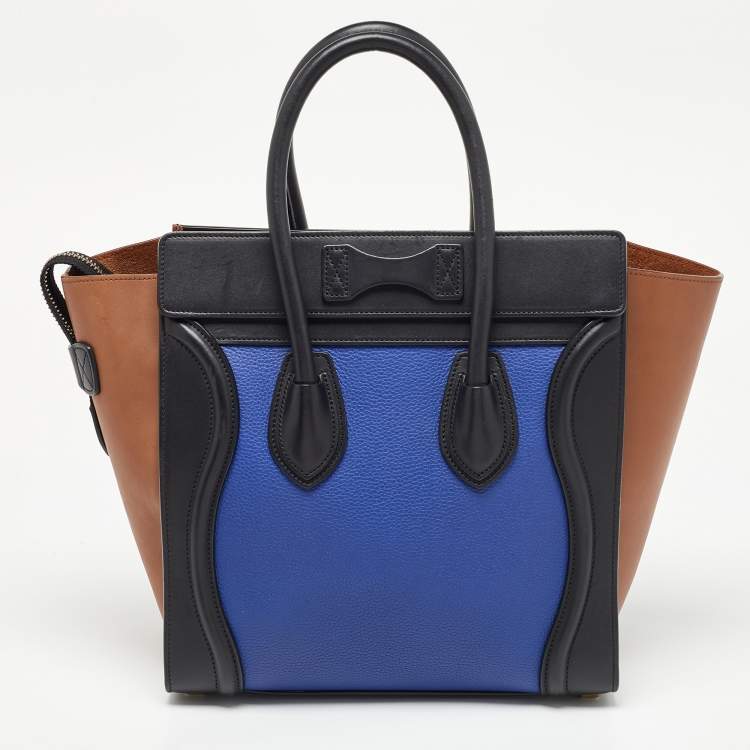 Pre Owned Celine Multicolor Leather Micro Luggage Tote