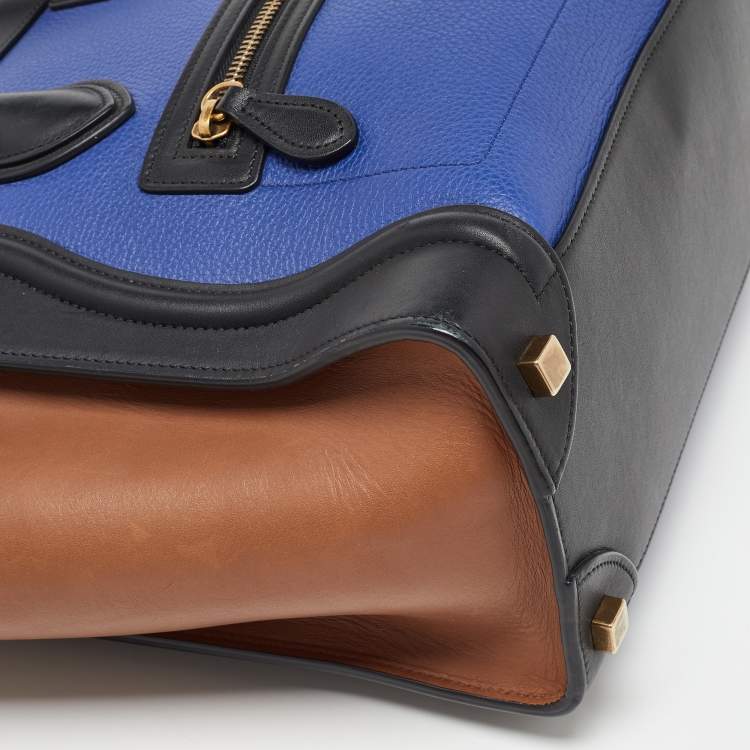 Pre Owned Celine Multicolor Leather Micro Luggage Tote