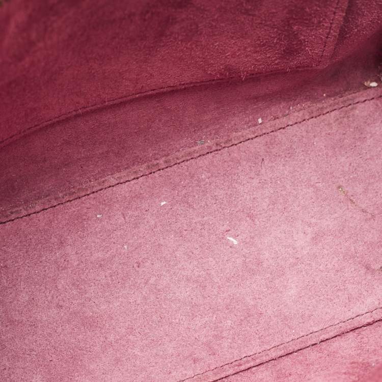 Pre Owned Celine Burgundy Leather Nano Luggage Tote Bag