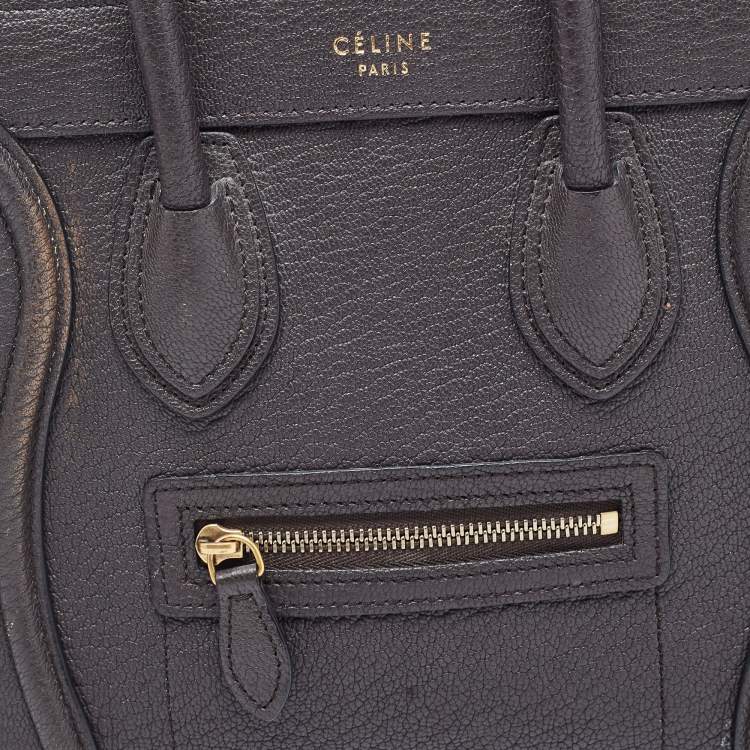 Pre Owned Céline Choco Brown Leather Nano Luggage Tote