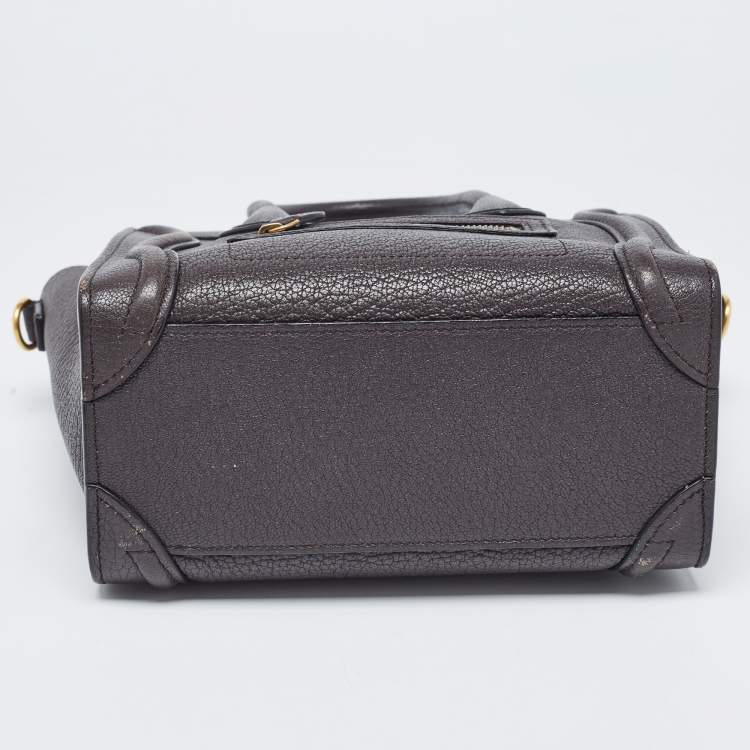 Pre Owned Céline Choco Brown Leather Nano Luggage Tote