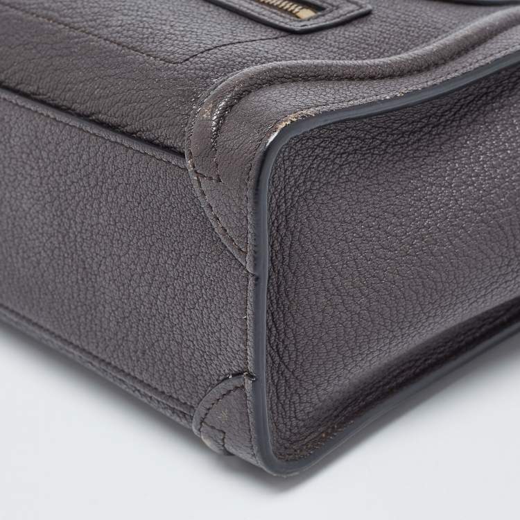 Pre Owned Céline Choco Brown Leather Nano Luggage Tote