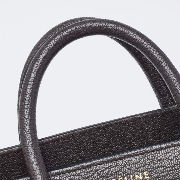 Pre Owned Céline Choco Brown Leather Nano Luggage Tote