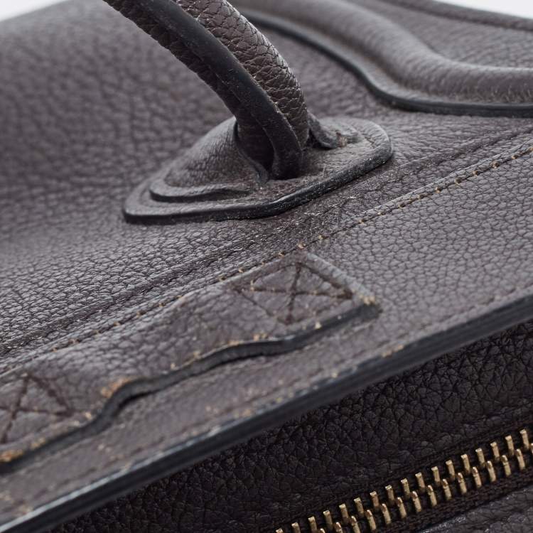 Pre Owned Céline Choco Brown Leather Nano Luggage Tote
