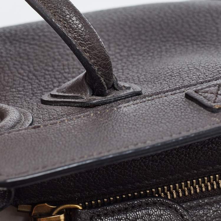 Pre Owned Céline Choco Brown Leather Nano Luggage Tote