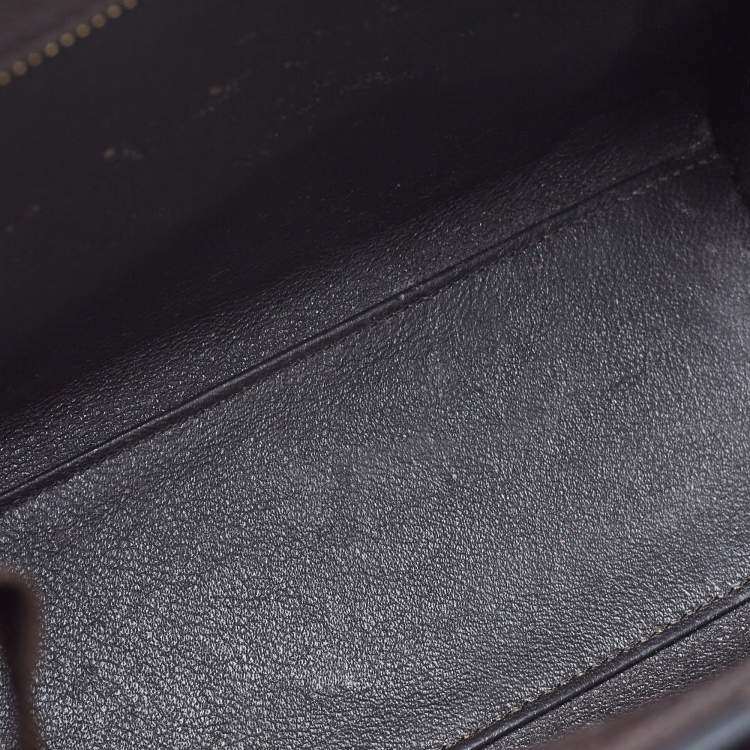 Pre Owned Céline Choco Brown Leather Nano Luggage Tote