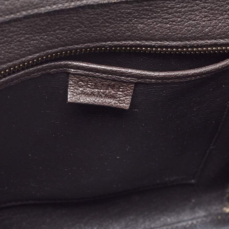 Pre Owned Céline Choco Brown Leather Nano Luggage Tote
