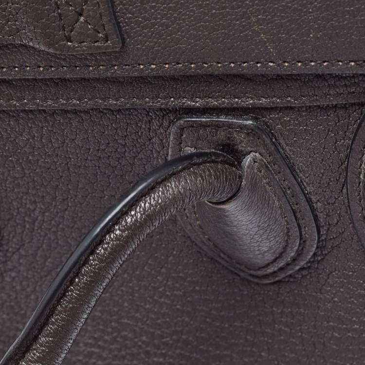 Pre Owned Céline Choco Brown Leather Nano Luggage Tote