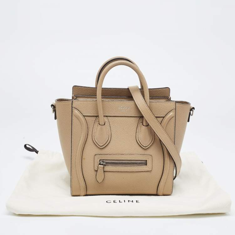 Pre Owned Céline Beige Leather Nano Luggage Tote
