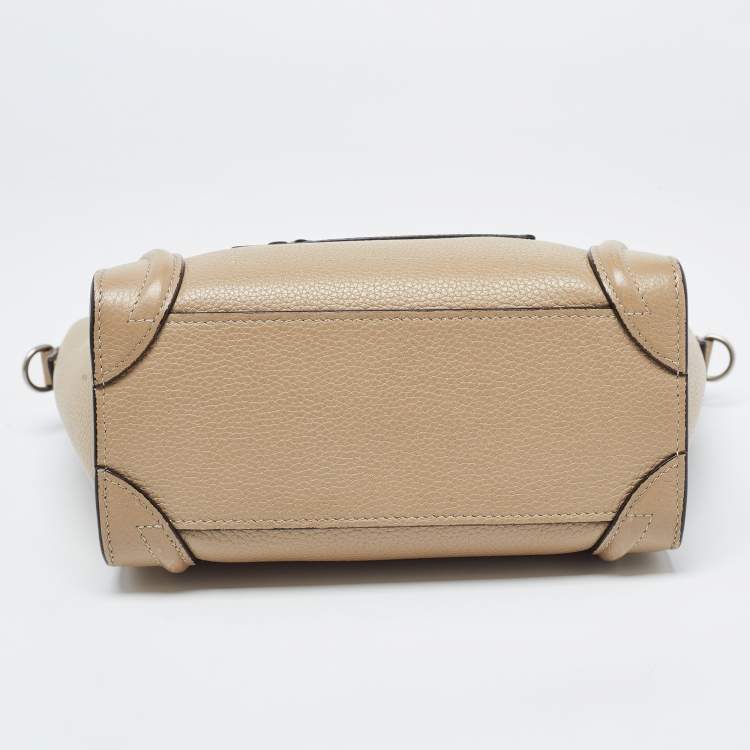 Pre Owned Céline Beige Leather Nano Luggage Tote